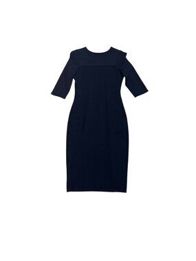 Lululemon Black Midi Sheath Dress With 3/4 Sleeves Womens Fitted Design